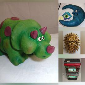 MaxSold Auction: This online auction features T. Oliver Kopian Creatures of Delight sculptures, Golden Lipper lamps, costume jewelry, lighters, vintage toys, guitar, nesting dolls, teacup/saucer sets, Asian lacquer cupboard, area rug, Longaberger baskets, and much more!